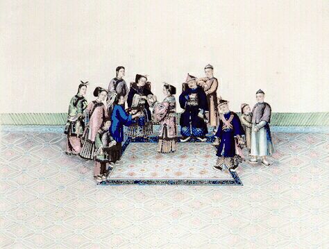19世紀畫家繪畫的婚俗中端茶儀式